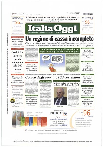 Italia oggi : quotidiano di economia finanza e politica